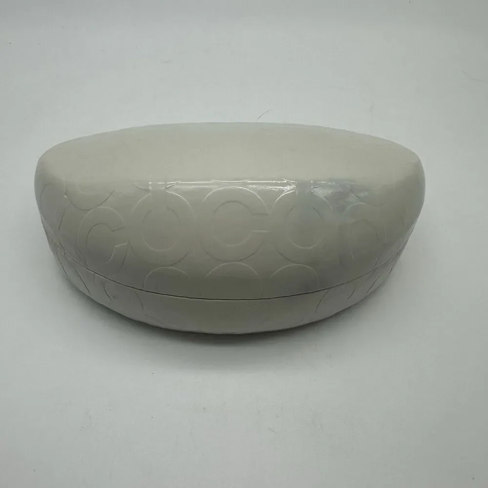 Coach Original White Logo Hard Sunglass Case Holder Sunglasses Microfiber Cloth